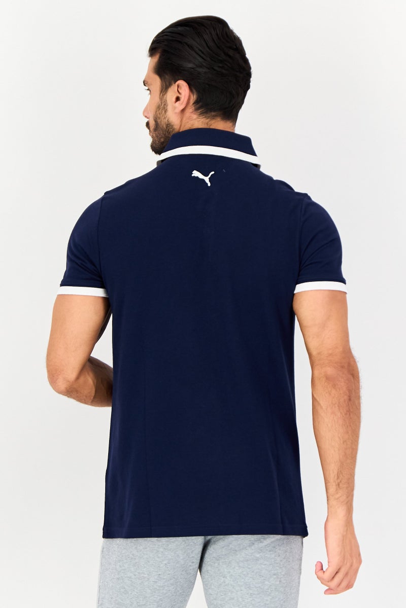 PUMA Men Slim Fit Embroidered Logo Short Sleeves Outdoor Polo Shirt, Navy - Image 2